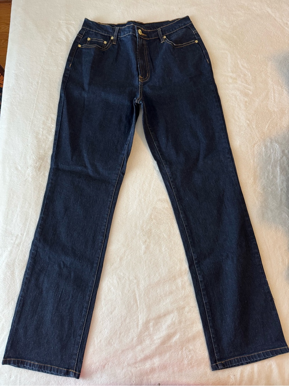 DG2 by Diane Gilman Dark Wash Blue Straight-Leg Jeans NWOT
